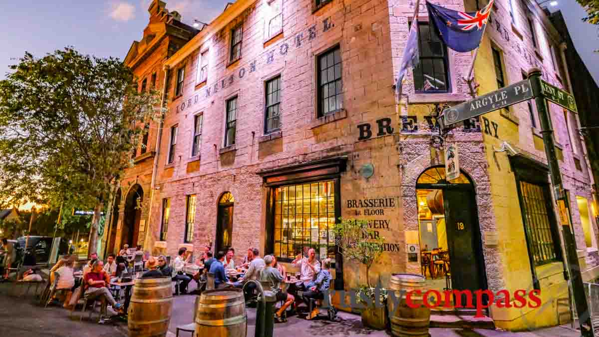 Grab a bite at an historic pub. The Rocks